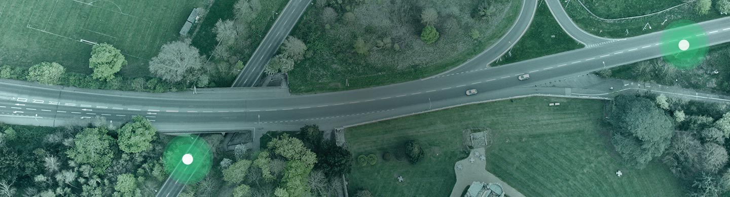 Aerial View of Fleet on a Highway