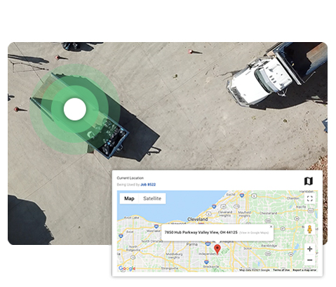 Green Front Load Dumpster and Dispatch Map