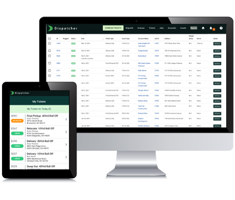 View of Dispatcher.com Software on Desktop and Tablet